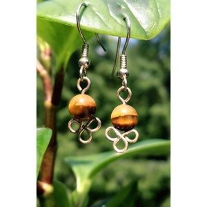 Alaskan Handcrafted Tigers Eye Bead Drop Earrings